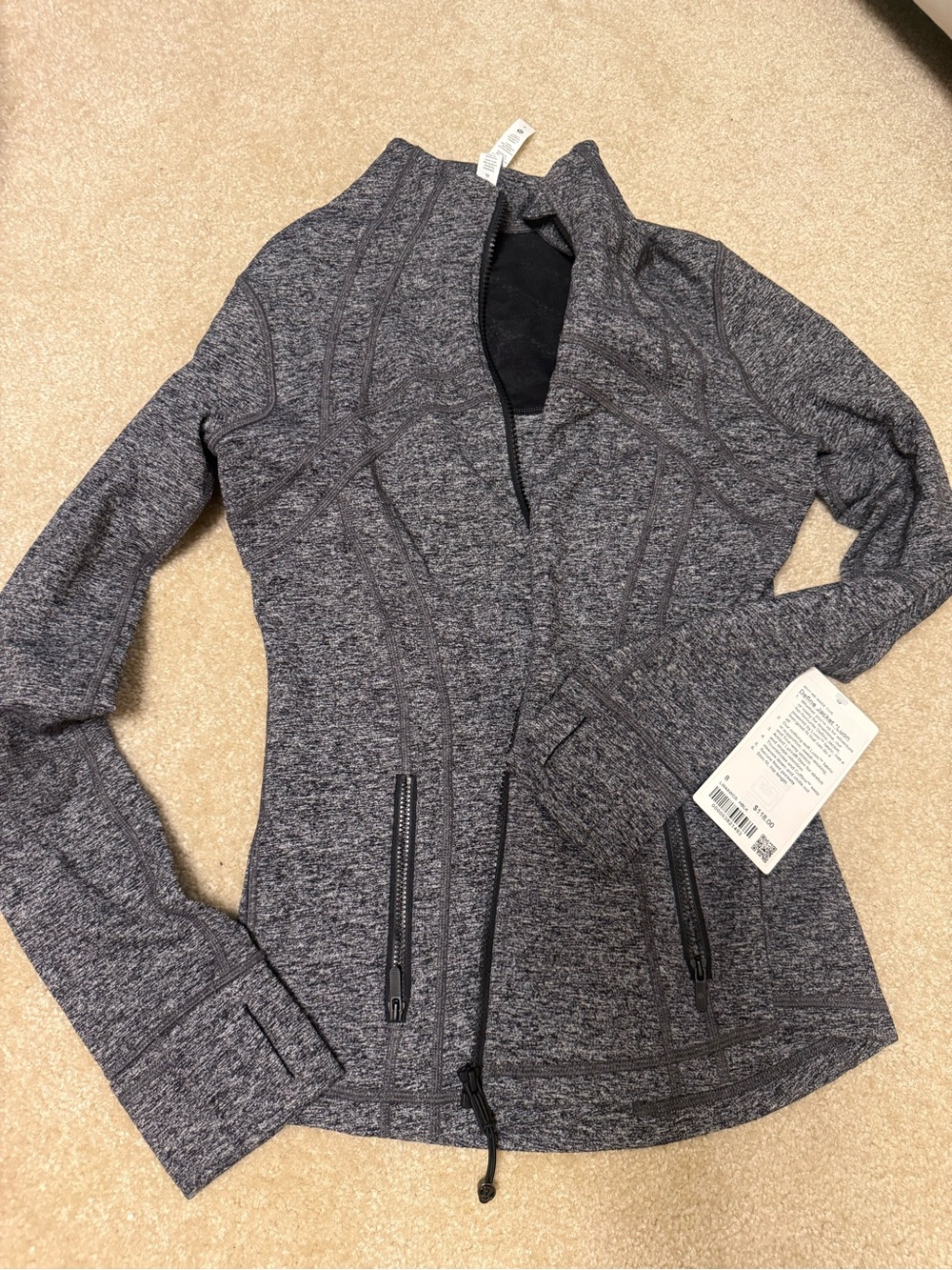 lululemon athletica Heathered Charcoal Zip-Up Bomber Jacket